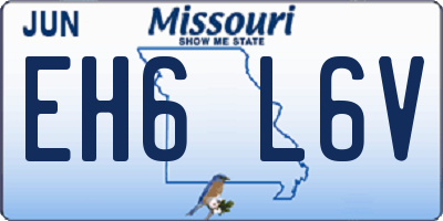 MO license plate EH6L6V