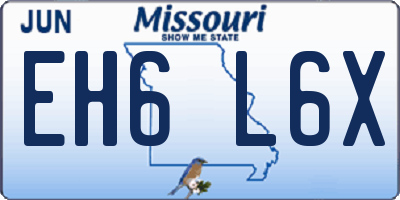 MO license plate EH6L6X