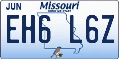 MO license plate EH6L6Z