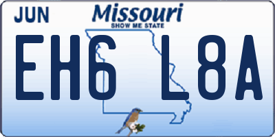 MO license plate EH6L8A