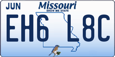 MO license plate EH6L8C