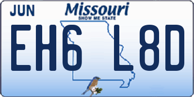 MO license plate EH6L8D