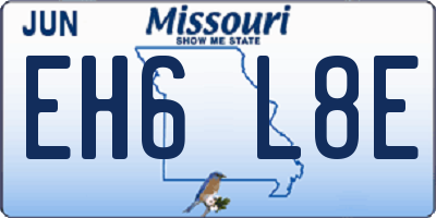MO license plate EH6L8E
