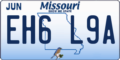 MO license plate EH6L9A
