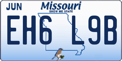 MO license plate EH6L9B
