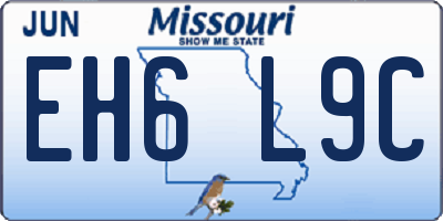 MO license plate EH6L9C