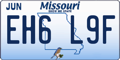MO license plate EH6L9F