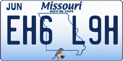 MO license plate EH6L9H