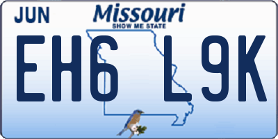 MO license plate EH6L9K