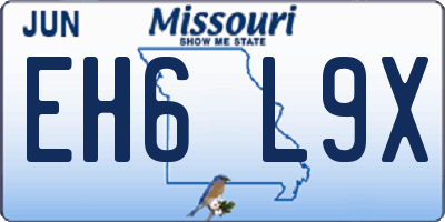 MO license plate EH6L9X