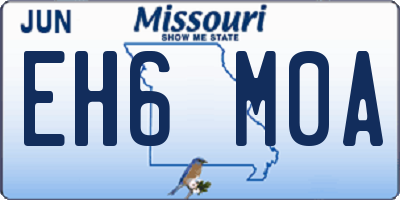 MO license plate EH6M0A
