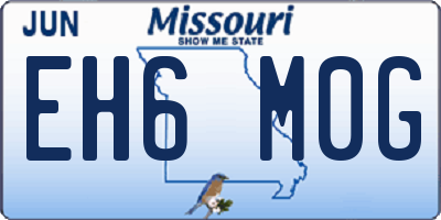 MO license plate EH6M0G