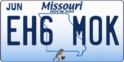 MO license plate EH6M0K