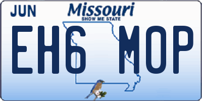 MO license plate EH6M0P
