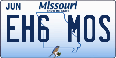MO license plate EH6M0S