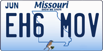 MO license plate EH6M0V