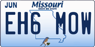 MO license plate EH6M0W