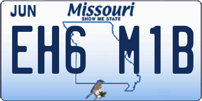MO license plate EH6M1B