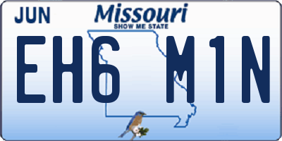 MO license plate EH6M1N