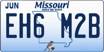 MO license plate EH6M2B