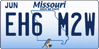 MO license plate EH6M2W