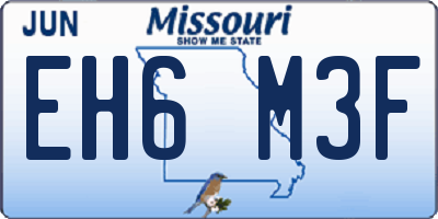 MO license plate EH6M3F