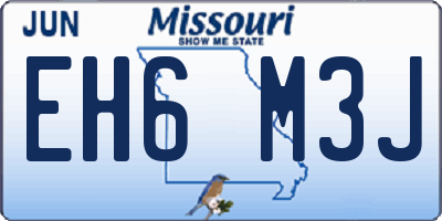 MO license plate EH6M3J