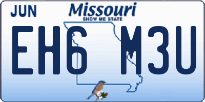MO license plate EH6M3U