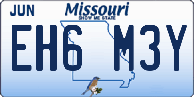 MO license plate EH6M3Y