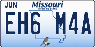 MO license plate EH6M4A