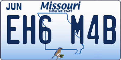 MO license plate EH6M4B