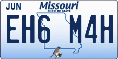 MO license plate EH6M4H