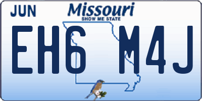 MO license plate EH6M4J