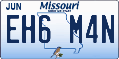 MO license plate EH6M4N