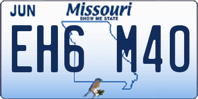 MO license plate EH6M4O