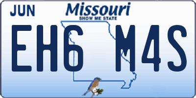 MO license plate EH6M4S