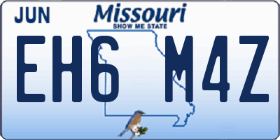 MO license plate EH6M4Z