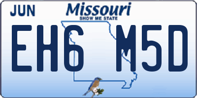 MO license plate EH6M5D
