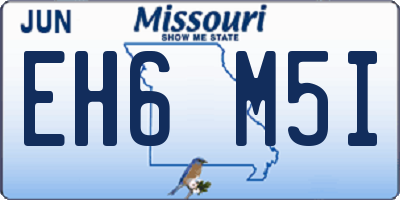 MO license plate EH6M5I