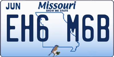 MO license plate EH6M6B