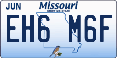 MO license plate EH6M6F