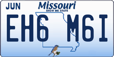 MO license plate EH6M6I