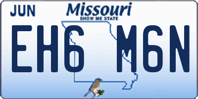 MO license plate EH6M6N