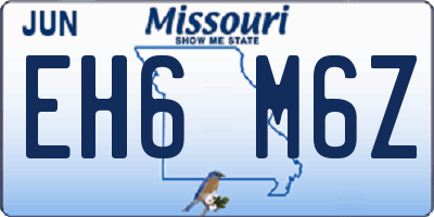 MO license plate EH6M6Z