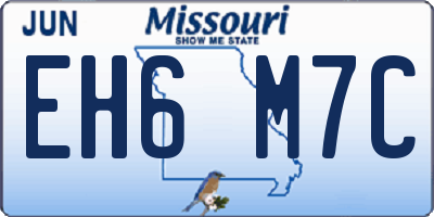 MO license plate EH6M7C