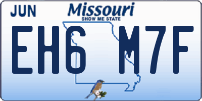 MO license plate EH6M7F