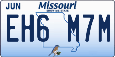 MO license plate EH6M7M