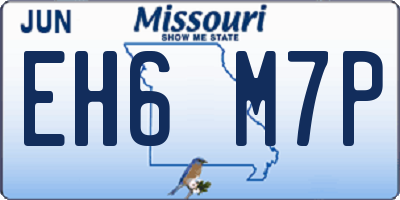 MO license plate EH6M7P
