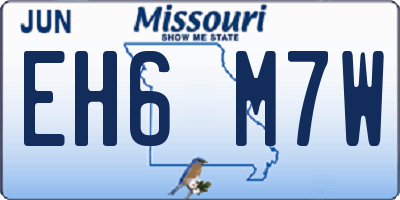 MO license plate EH6M7W