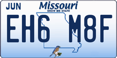 MO license plate EH6M8F